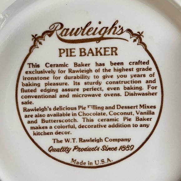 Vtg Rawleigh's Lemon Pie Ceramic Baker - Picture 5 of 5